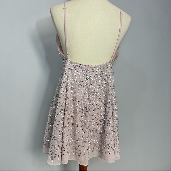 ASOS sequin pink pastel mini dress A-line prom party special occasion birthday - Picture 4 of 15